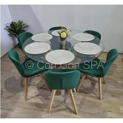 Imagen 2 del producto Comedor Warwick 120cm + 6 Sillas Mariposa Velvet