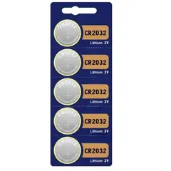 GENERICO - Set Pack de 5 Pilas Tipo Boton CR2032