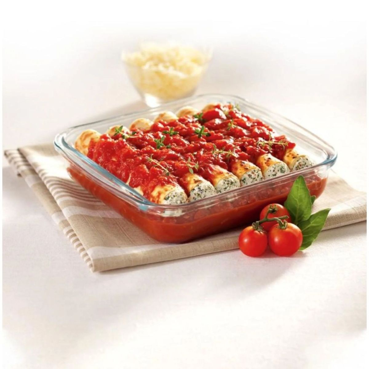 MARINEX - Asadera De Vidrio Refractario Pequeño Horno 730ml