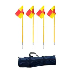 SDFIT - Pack 4x Estaca + Bolso Con Bandera Y Punta De Fierro Mk-858 Amarillo