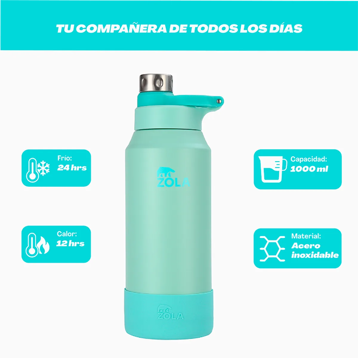 ZOLA OUTDOORS - Botella Térmica 1000 ML HIKERS ZOLA OUTDOORS CALYPSO