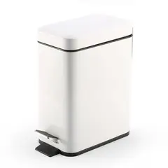 GENERICO - Basurero Acero Inoxidable 5L Para baño blanco