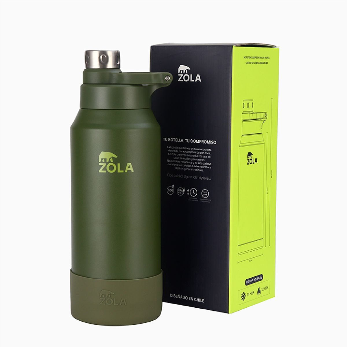 ZOLA OUTDOORS - Botella Térmica 1000 ML HIKERS ZOLA OUTDOORS VERDE