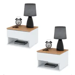 ANYHOGAR - Mesita De Noche Flotante 1 Cajón X 2