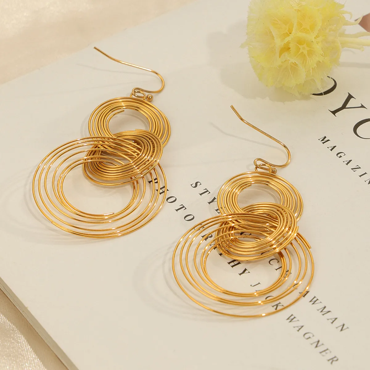 LUX JOYAS - Aros Baño Oro Amarillo 18k Círculos
