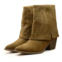 BOVINITA - Botas Texanos Jeans Texanas Mujer Alta Plataforma