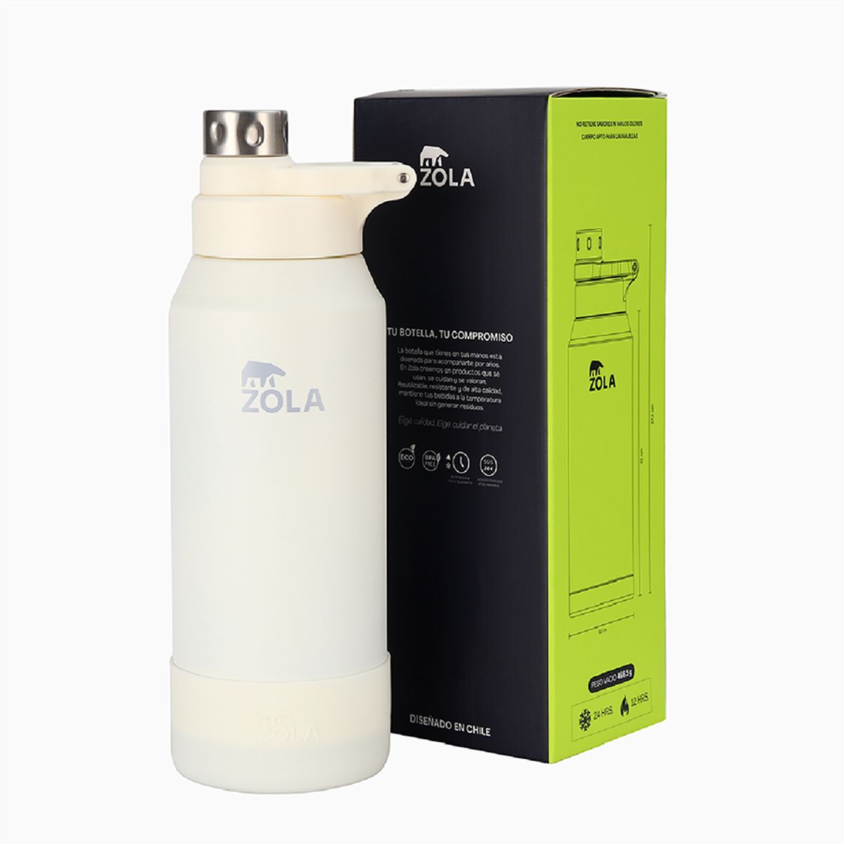 ZOLA OUTDOORS - Botella Térmica 1000 ML HIKERS ZOLA OUTDOORS CREMA