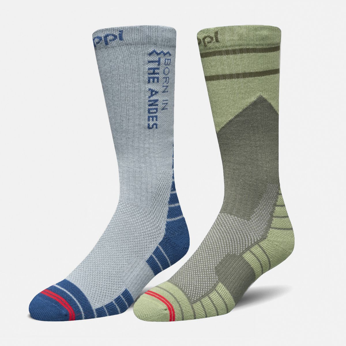 LIPPI - Calcetines Hombre Duo Trekking Light Pack Gris Verde Musgo Lippi