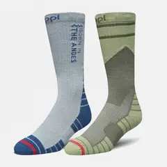 LIPPI - Calcetines Hombre Duo Trekking Light Pack Gris Verde Musgo