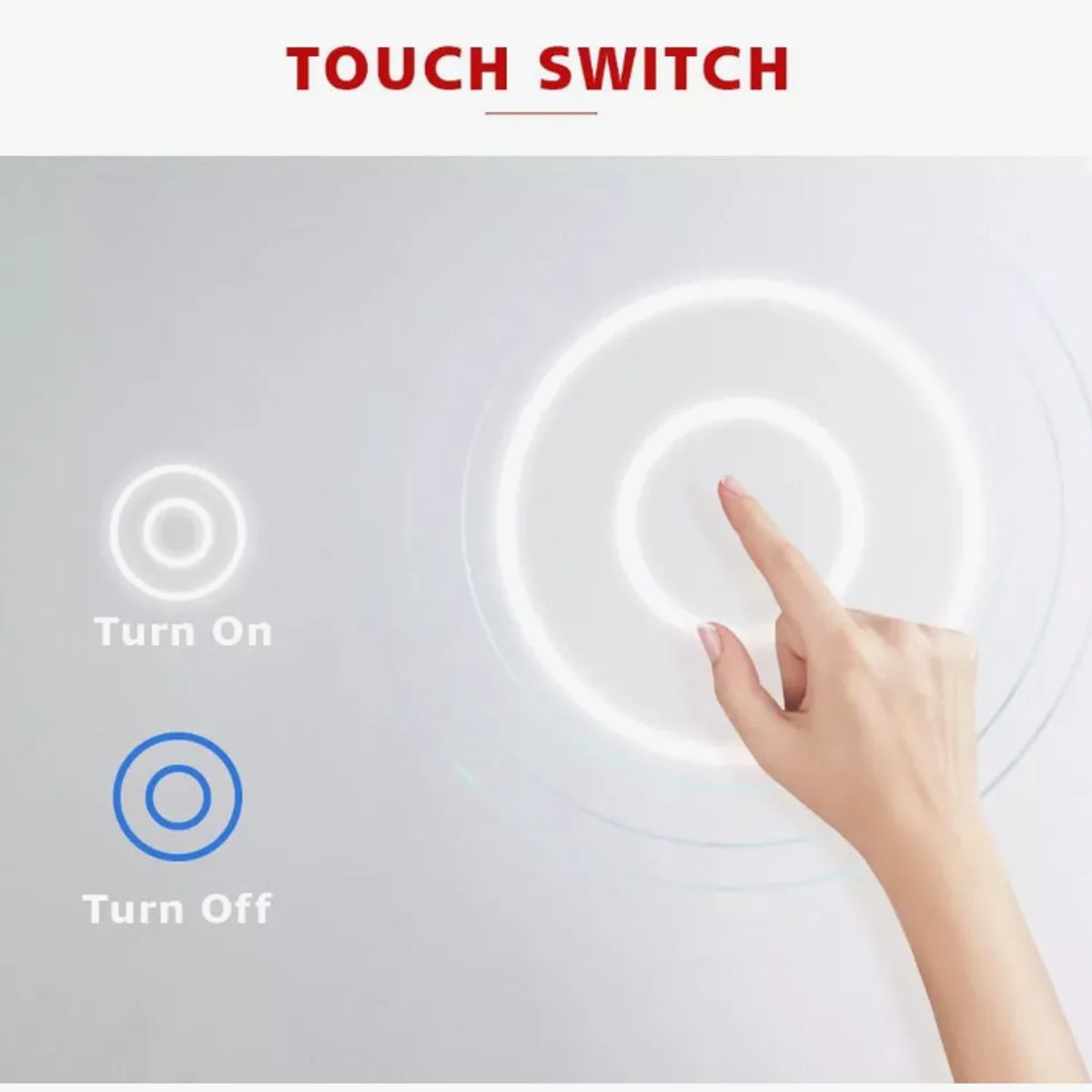 GENERICO - Espejo Redondo 60cm Luz Led One Touch Baño De Lujo Circular