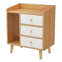 Mesita De Noche Doble Con 3 Cajones Duradera