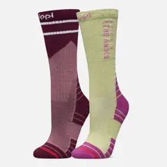 LIPPI - Calcetines Mujer Duo Trekking Light Pack Frambuesa Verde Manzana
