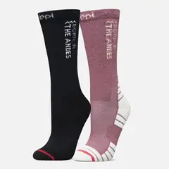 LIPPI - Calcetines Mujer Duo Trekking Light Pack Negro Rosado Oscuro