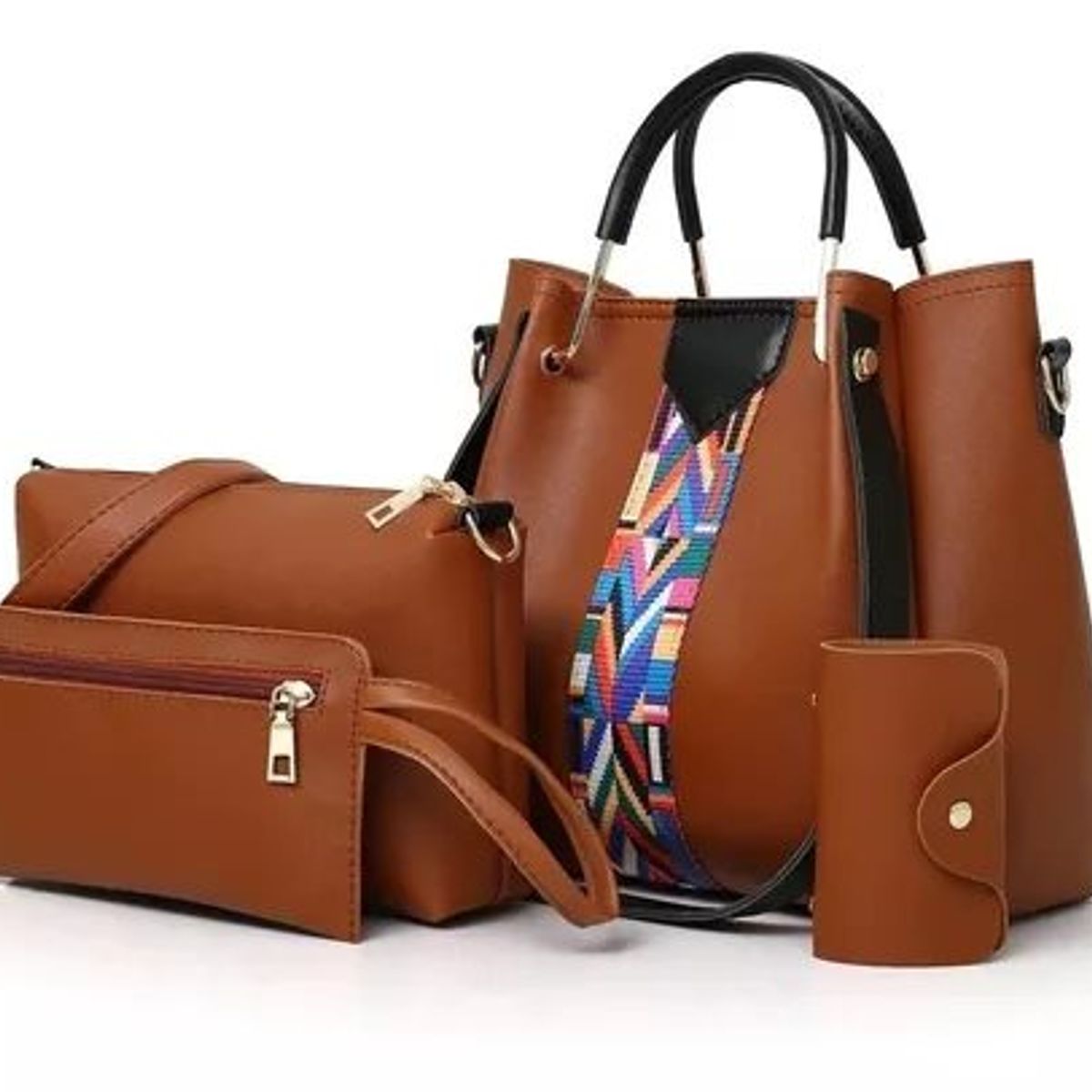 GENERICO - Set 4 unds cartera, estuche, porta documento... para mujer