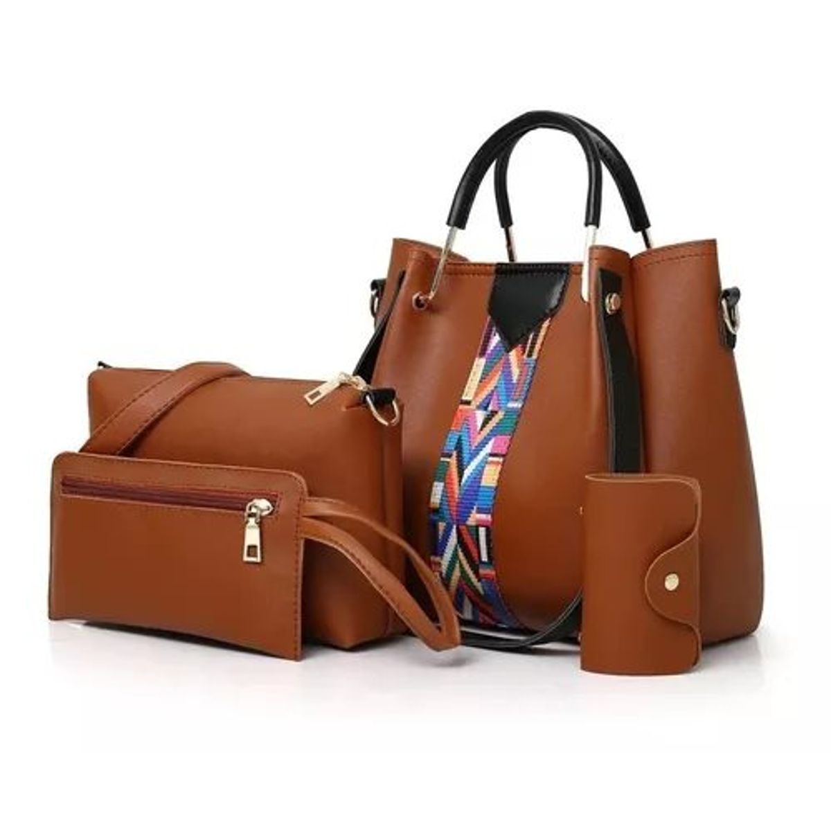 GENERICO - Set 4 unds cartera, estuche, porta documento... para mujer