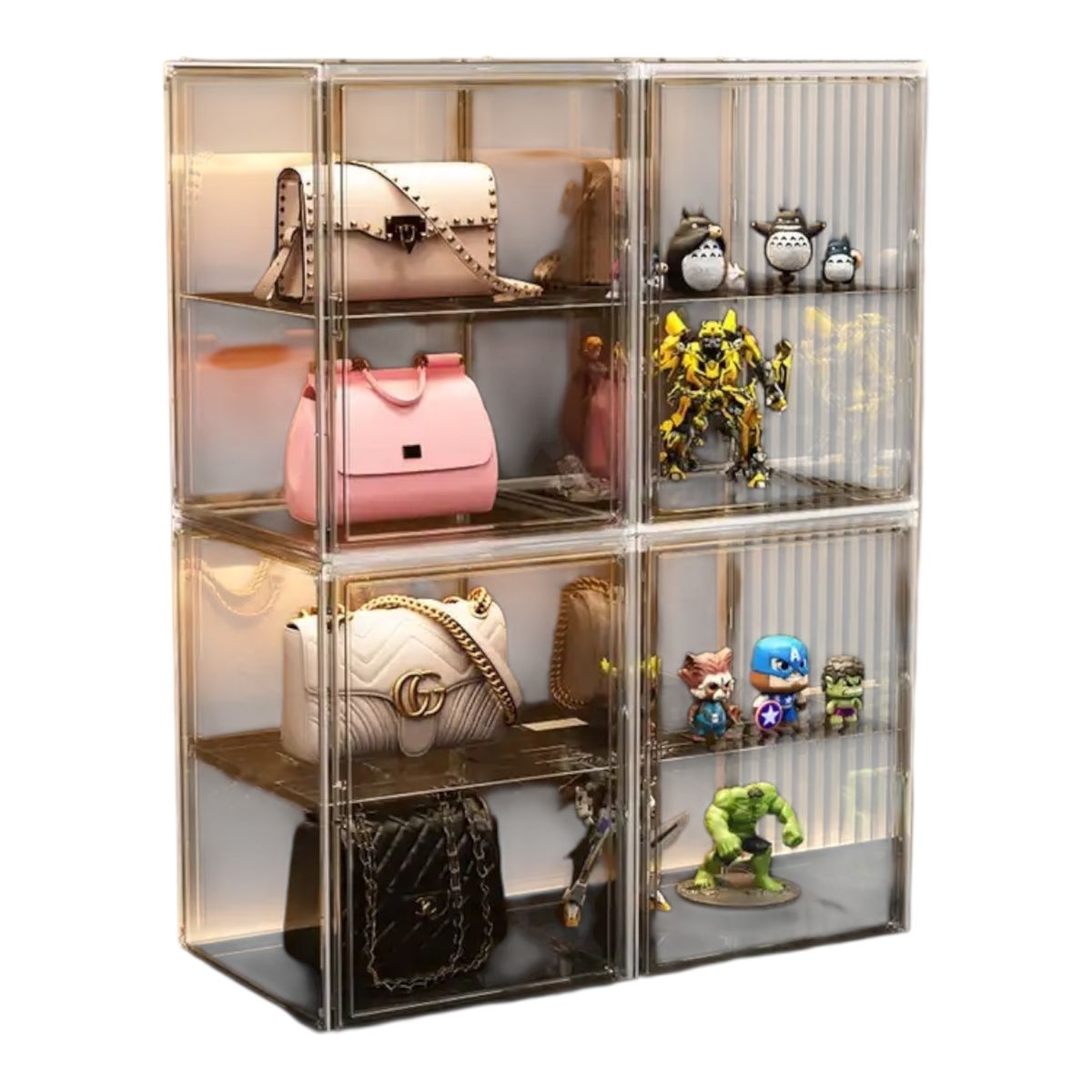 GENERICO - Pack 10 Cajas Organizadora Grande Carteras Bolsos Apilable