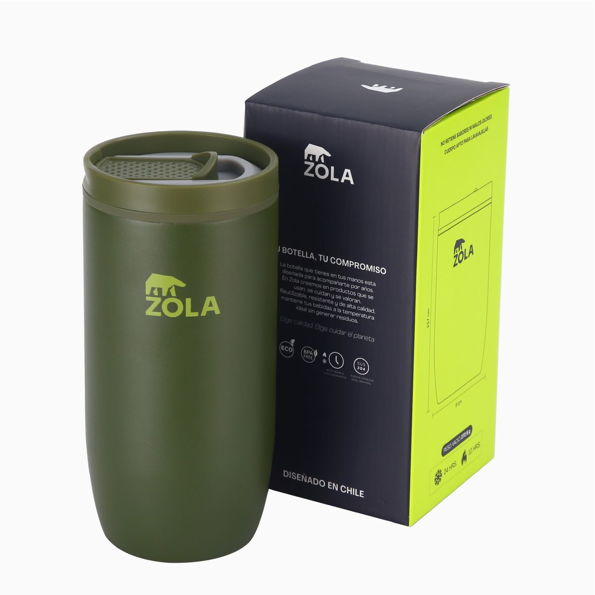 ZOLA OUTDOORS - VASO TÉRMICO MUG 425 ML ZOLA OUTDOORS VERDE