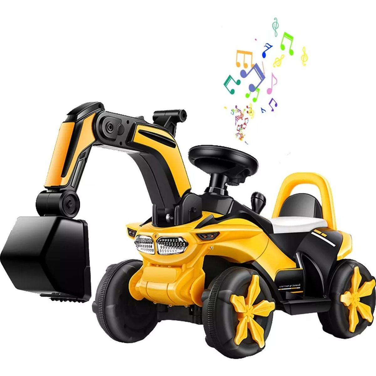 TOYUN TOYUN - Excavadora Eléctrica Montable Música Luces Niños amarillo