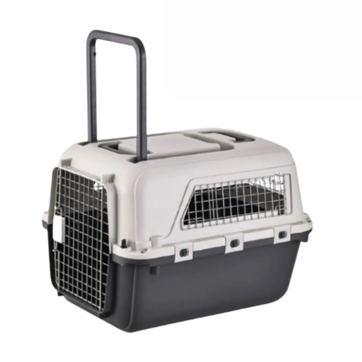 SUKEA - Jaula Canil Para Mascotas De Viaje De Seguridad Gris 20KL