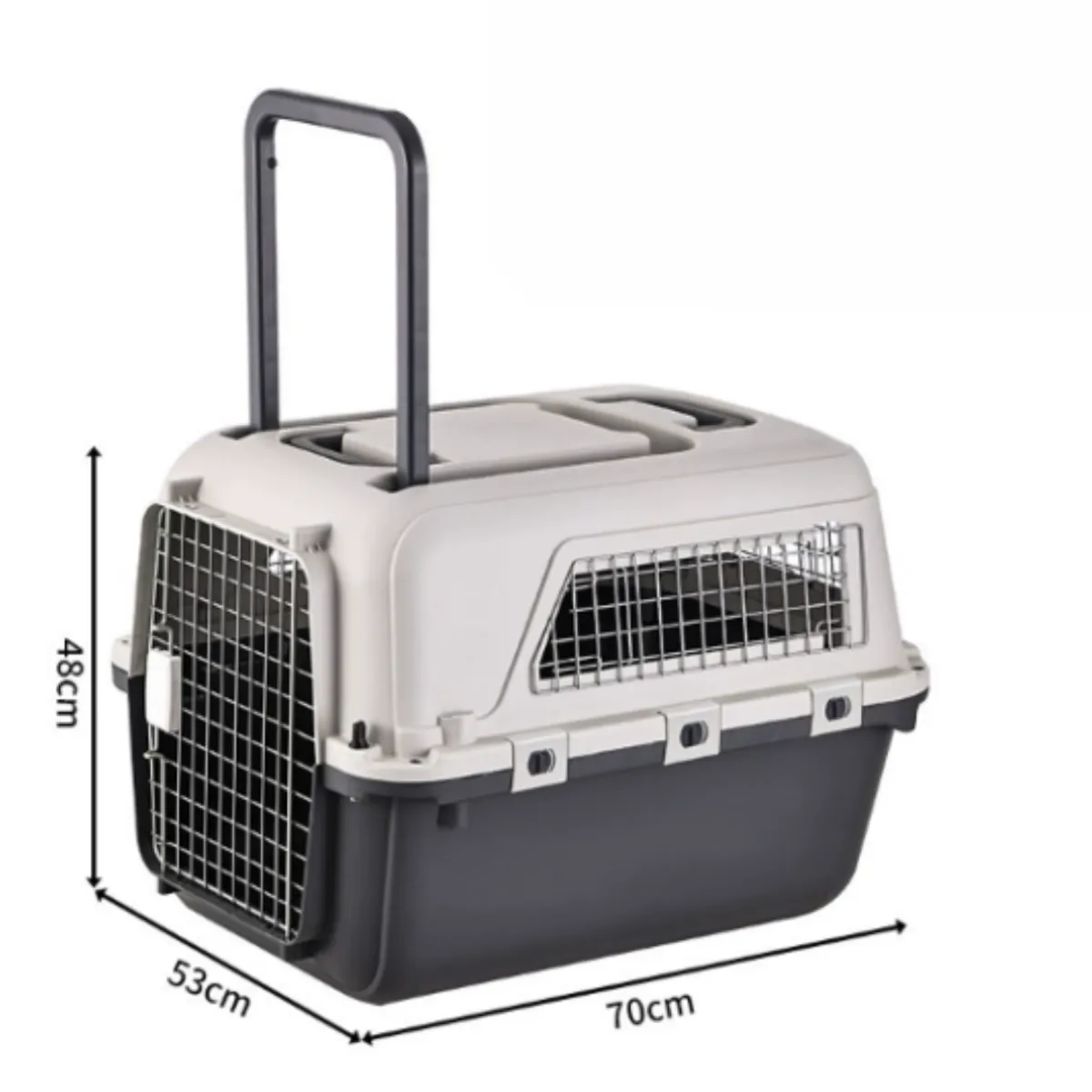 SUKEA - Jaula Canil Para Mascotas De Viaje De Seguridad Gris 20KL