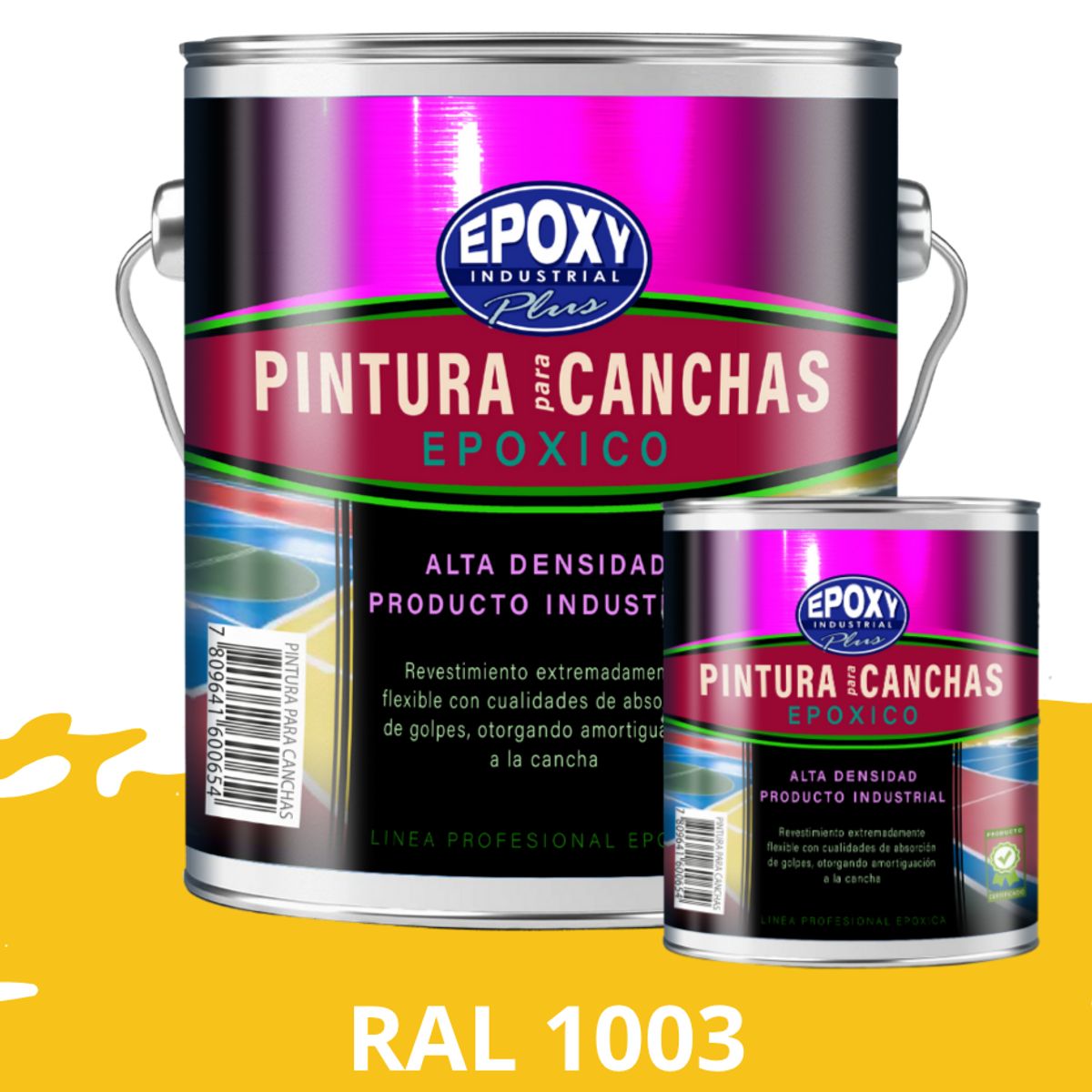 EPOXY - PINTURA EPÓXICA 2K CANCHAS DEPORTIVAS - KIT GALON RAL 1003