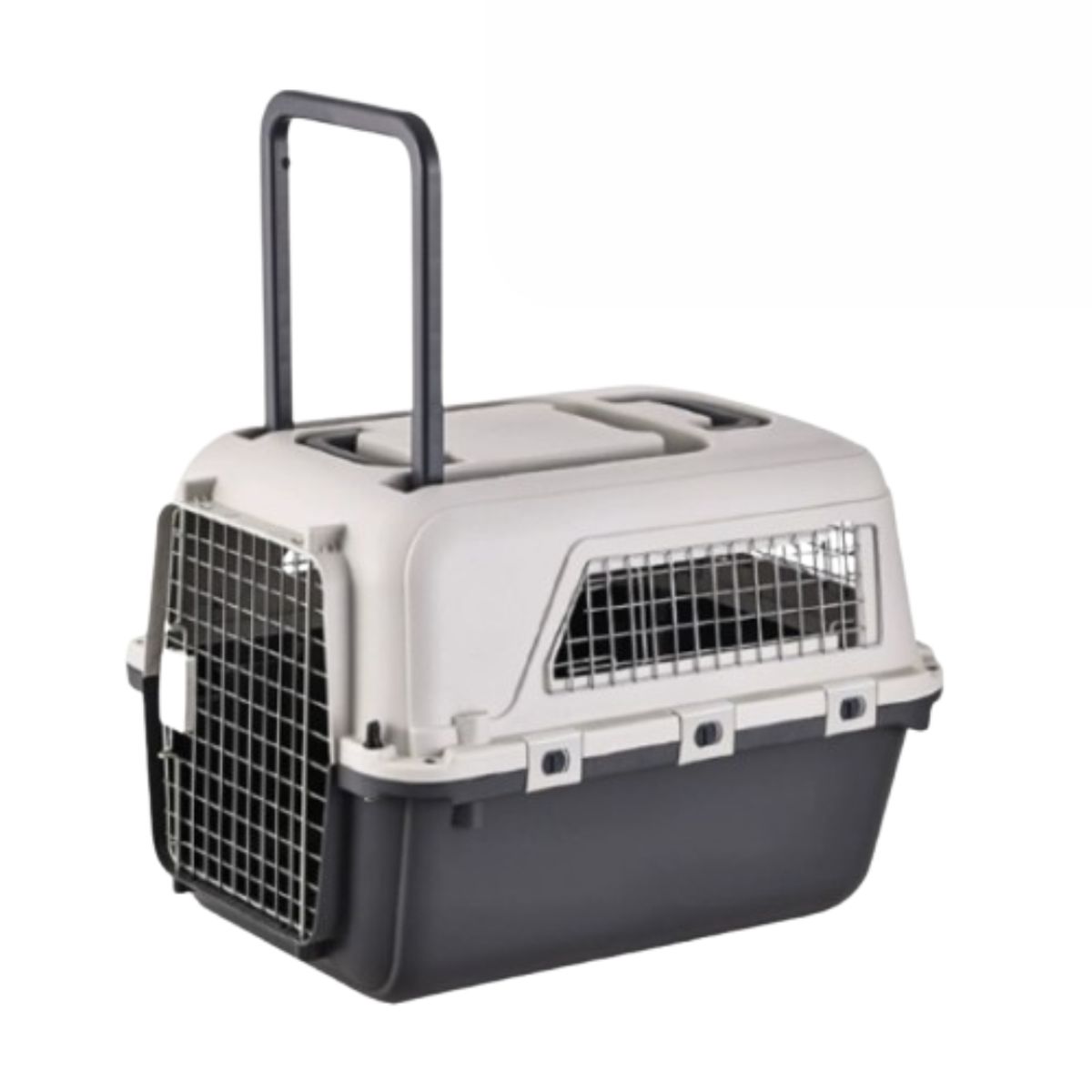 SUKEA - Jaula Canil Para Mascotas De Viaje De Seguridad Gris 40KL
