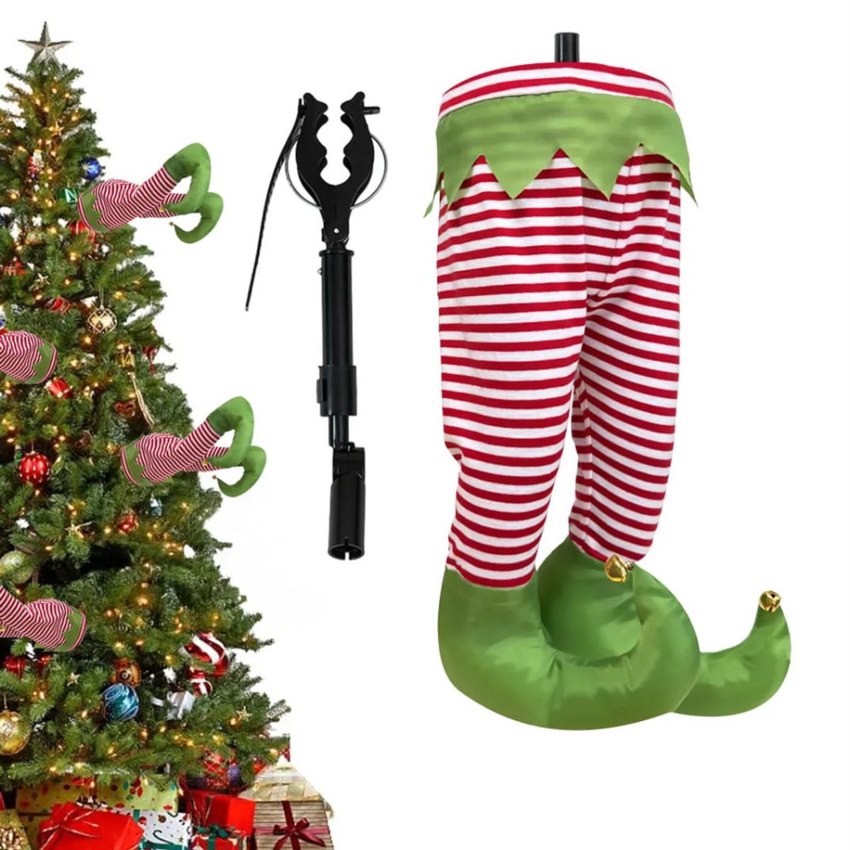 HAZ TU CLICK - Decoración Piernas Elfo Móviles Para Árbol De Navidad