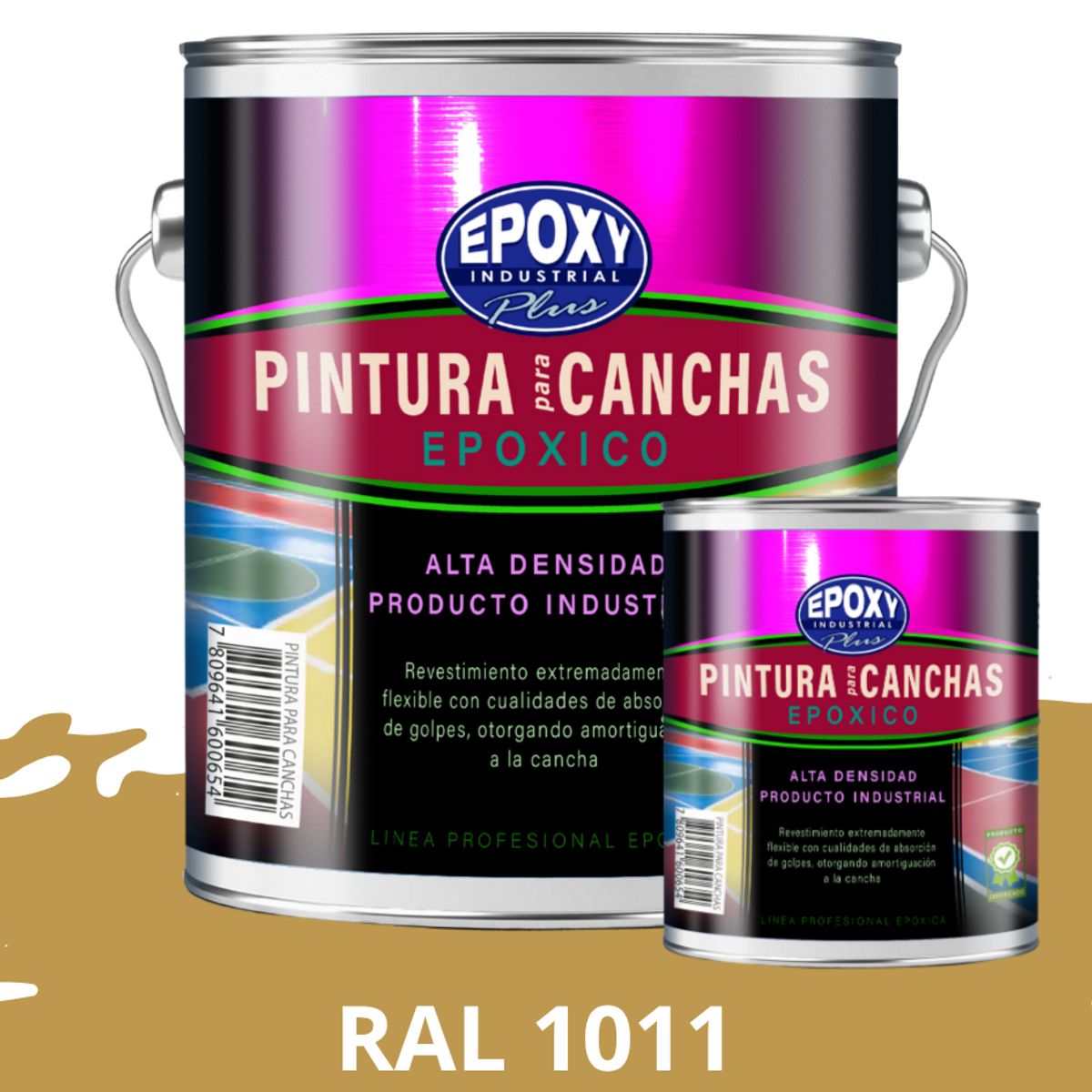 EPOXY - PINTURA EPÓXICA 2K CANCHAS DEPORTIVAS - KIT GALON RAL 1011
