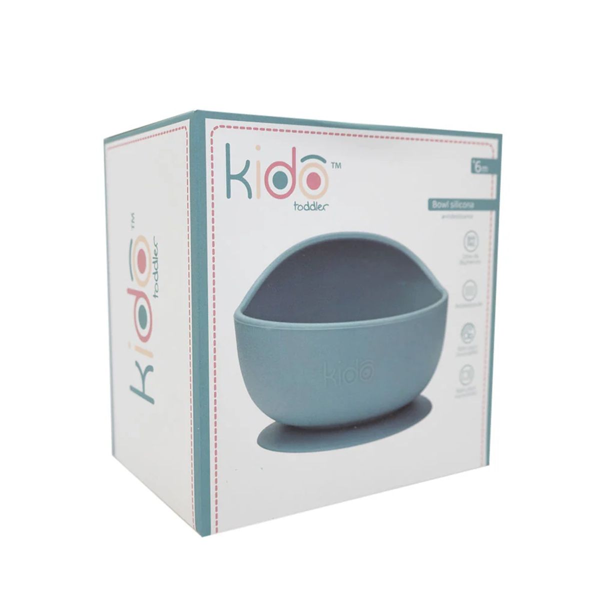 KEEP TITANIO - Bowl Silicona Azul Claro Ventosa Kido Toddler