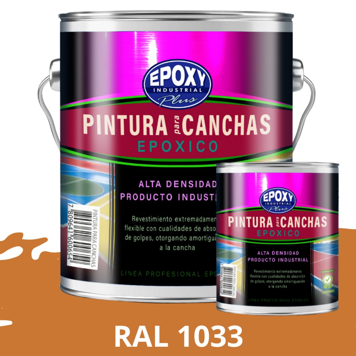 EPOXY - PINTURA EPÓXICA 2K CANCHAS DEPORTIVAS - KIT GALON RAL 1033