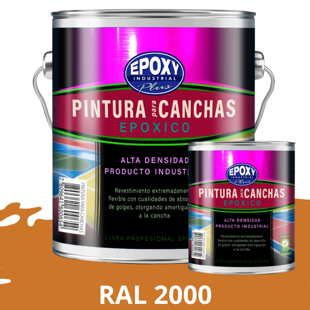 EPOXY - PINTURA EPÓXICA 2K CANCHAS DEPORTIVAS - KIT GALON RAL 2000