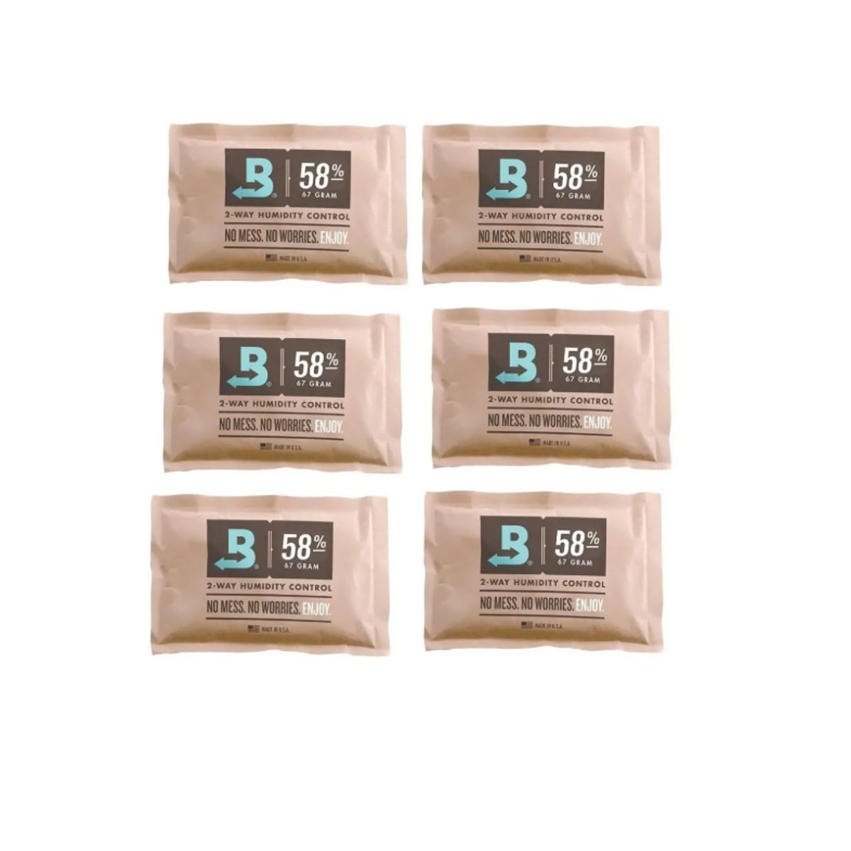 GENERICO - 6 Sobres Boveda Pack 58pct 67gr Control Humedad 2 Vias