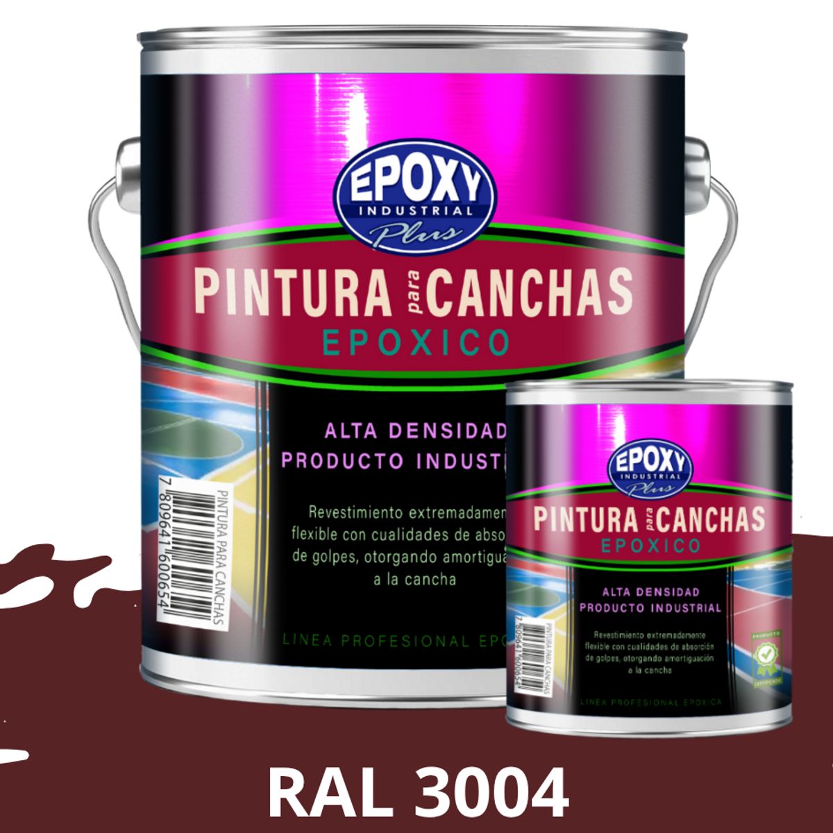 EPOXY - PINTURA EPÓXICA 2K CANCHAS DEPORTIVAS - KIT GALON RAL 3004