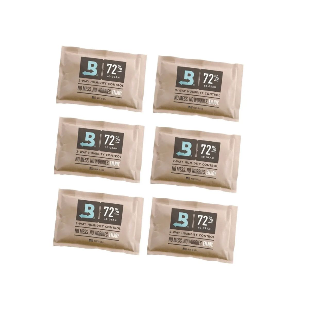 GENERICO - 6 Sobres Boveda Pack 72pct 60gr Control Humedad 2 vias