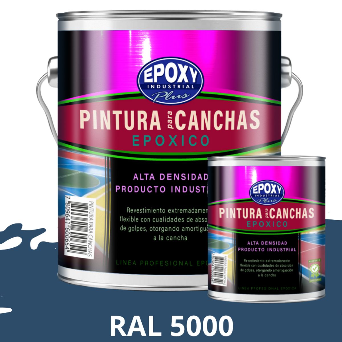 PINTURA EPÓXICA 2K CANCHAS DEPORTIVAS - KIT GALON RAL 5000, marca EPOXY - Foto Principal