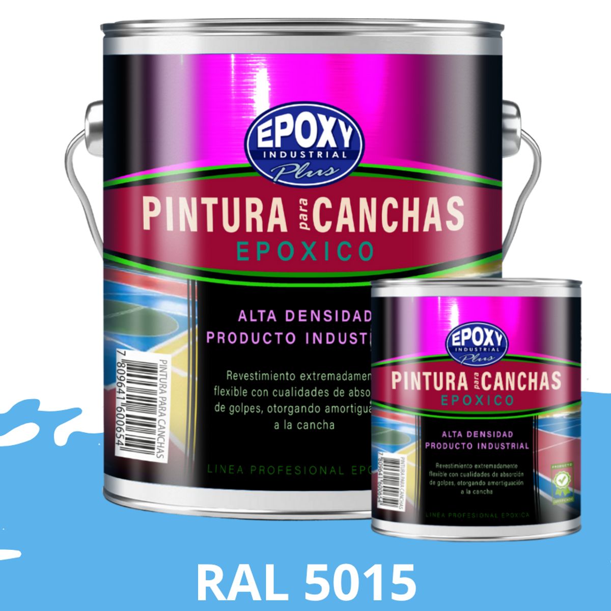 EPOXY - PINTURA EPÓXICA 2K CANCHAS DEPORTIVAS - KIT GALON RAL 5015