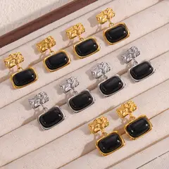 LUX JOYAS - Aros Baño Oro Blanco 18k Cuad Arrug N