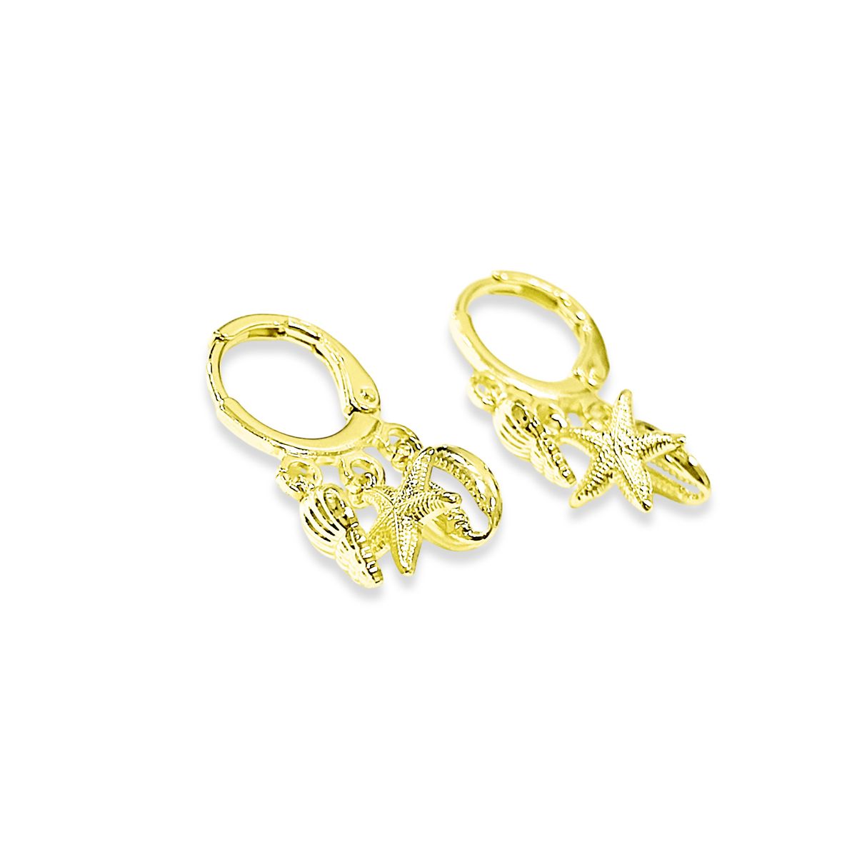 COGGIOLA - Aros Argolla Chiches Marinos Enchapados Oro 18K