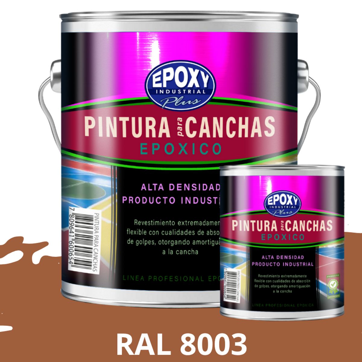 EPOXY - PINTURA EPÓXICA 2K CANCHAS DEPORTIVAS - KIT GALON RAL 8003