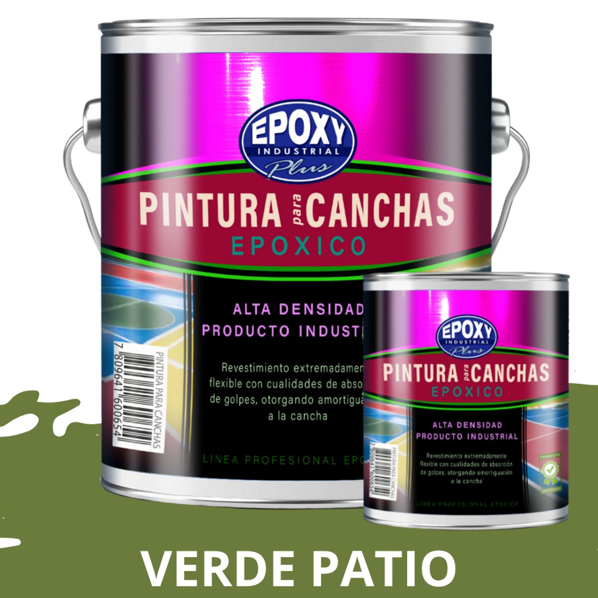 EPOXY - PINTURA EPÓXICA 2K CANCHAS DEPORTIVAS - KIT GALON VERDE PATIO
