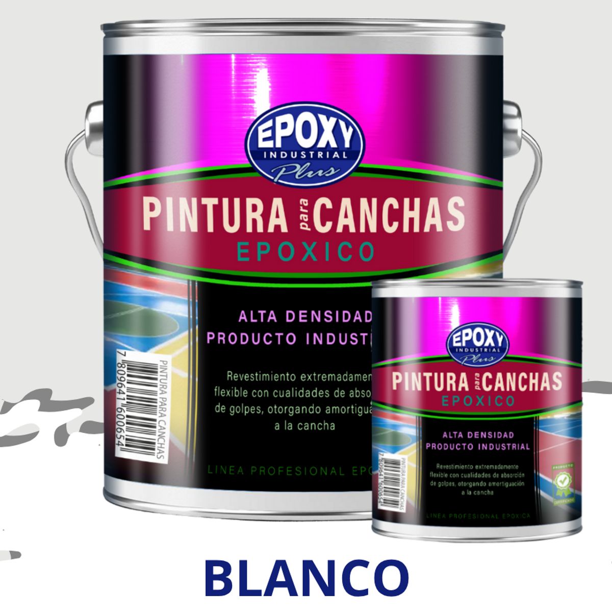 EPOXY - PINTURA EPÓXICA 2K CANCHAS DEPORTIVAS - KIT GALON BLANCO