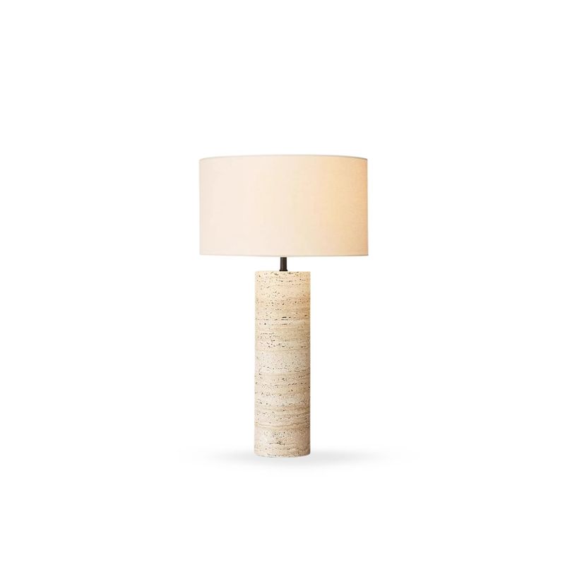 SANTU HOME & DECO - Lampara de Mesa Piedra Nordica Crema Mediana