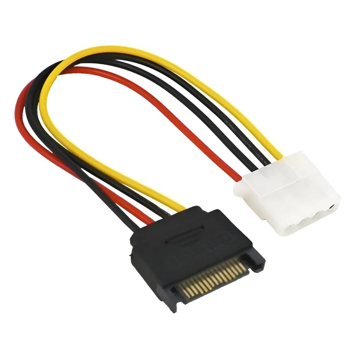 GENERICO - Cable Adaptador Alimentacion Sata 15 Pin Macho A Molex Ide