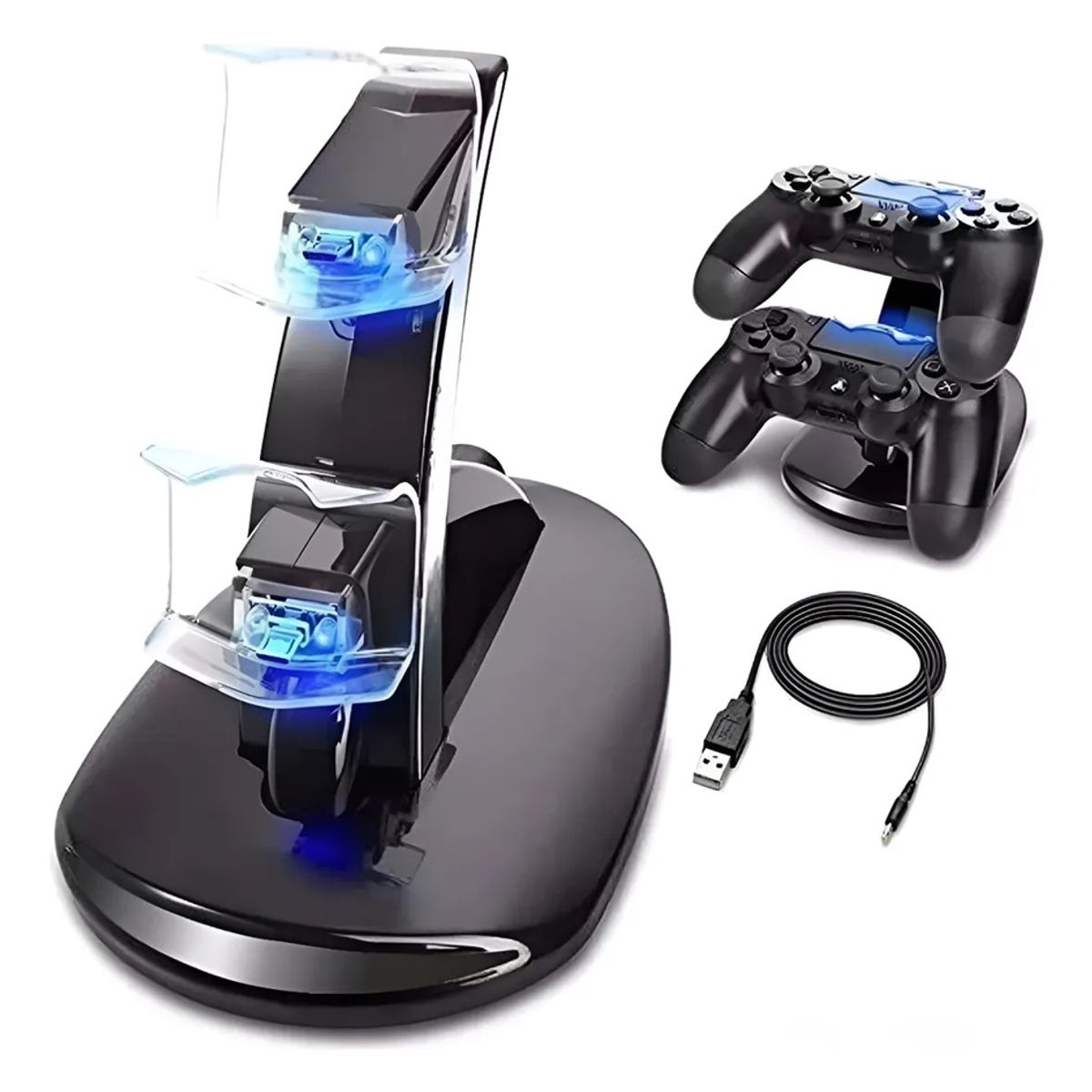 GENERICO - Soporte Base Cargador Doble De Control Joystick Ps4