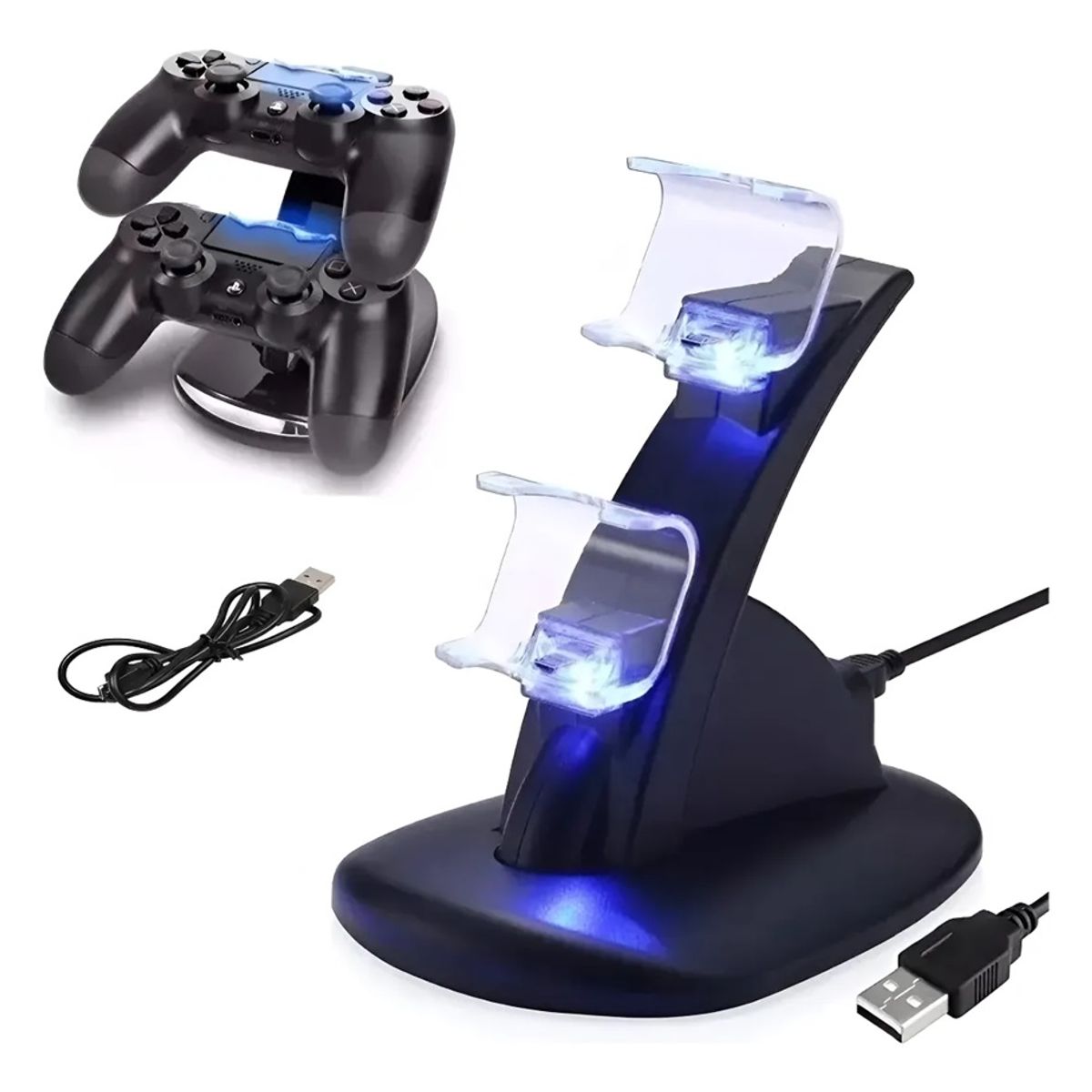 GENERICO - Soporte Base Cargador Doble De Control Joystick Ps4