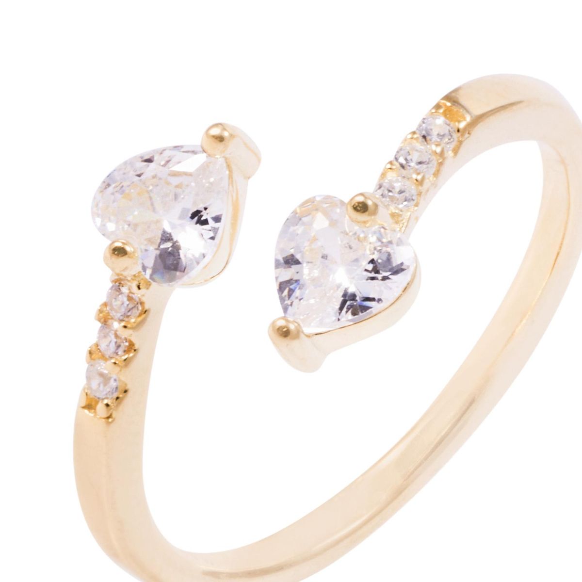 JB JOYAS BARON - Anillo Revestido en Oro 18kt Tu y Yo con Circones