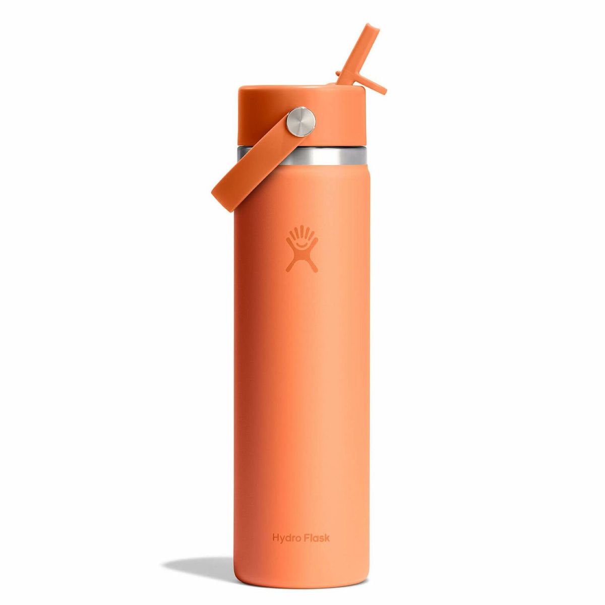HYDRO FLASK - Botella Hydroflask Boca Ancha Con Bombilla 710Ml Naranja