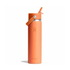 HYDRO FLASK - Botella Boca Ancha Con Bombilla 710Ml Naranja Hydroflask