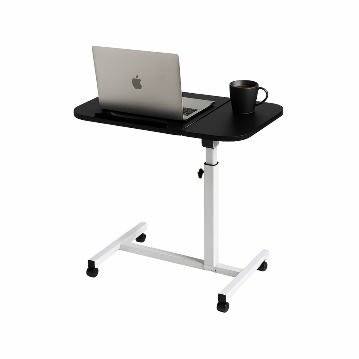 GENERICO - Mesa con Ruedas para Cama Plegable Doble Superficie - Diseño Negro