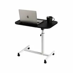 GENERICO - Mesa con Ruedas para Cama Plegable Doble Superficie - Diseño Negro